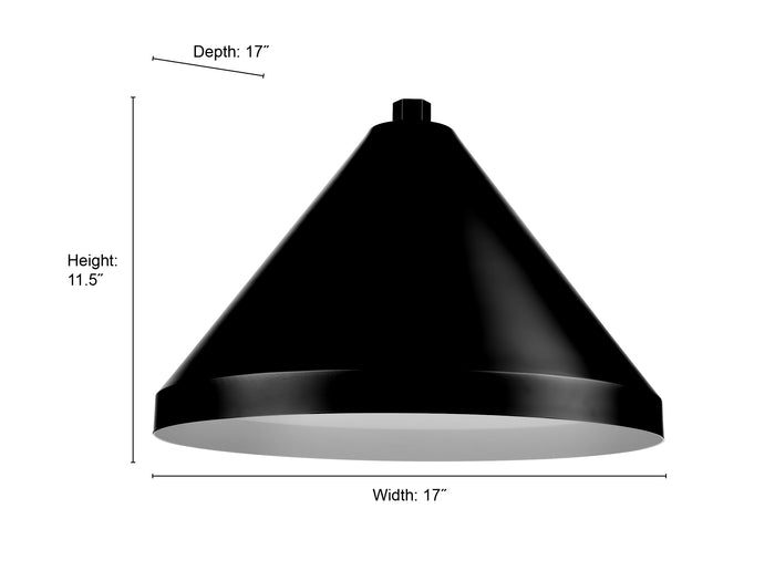 17'' Satin Black Aluminum R Series Wide Cone Shade