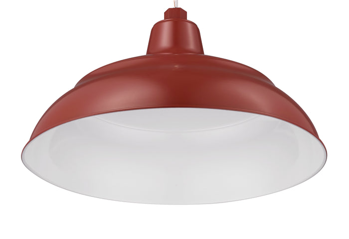 17'' Satin Red Metal R Series Warehouse Shade