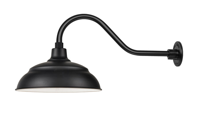 17 x 14.5-inch R Series Satin Black Warehouse Shade