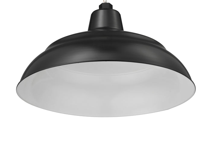 17 x 9.25-inch R Series Satin Black Warehouse Shade
