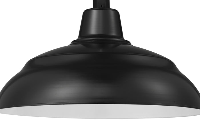 17 x 9.25-inch R Series Satin Black Warehouse Shade