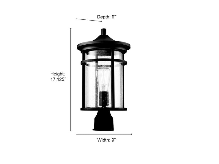 17.13'' Namath Textured Black 1 Light Post Lantern