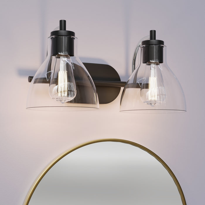 17.5'' Knightsdale Matte Black 2 Light Bath Vanity