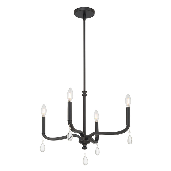 17.5'' Viremont Matte Black 4 Light Chandelier