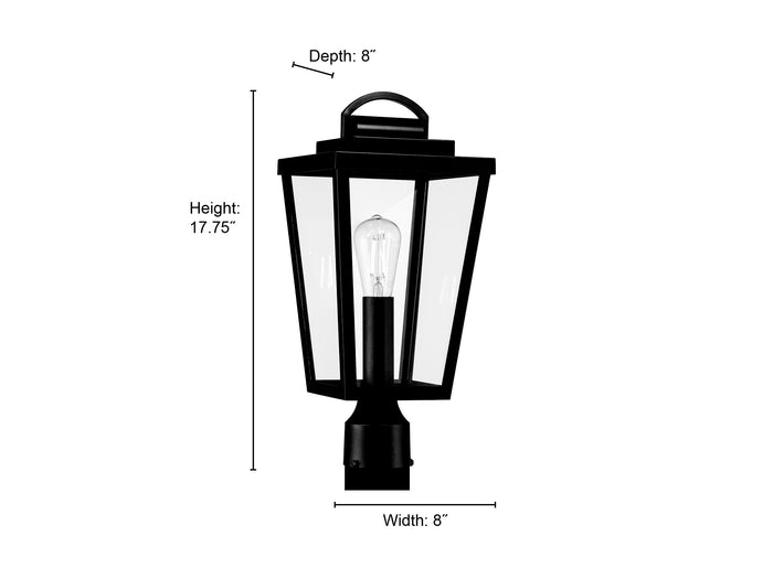 17.75'' Brenwick Powder Coated Black 1 Light Post Lantern
