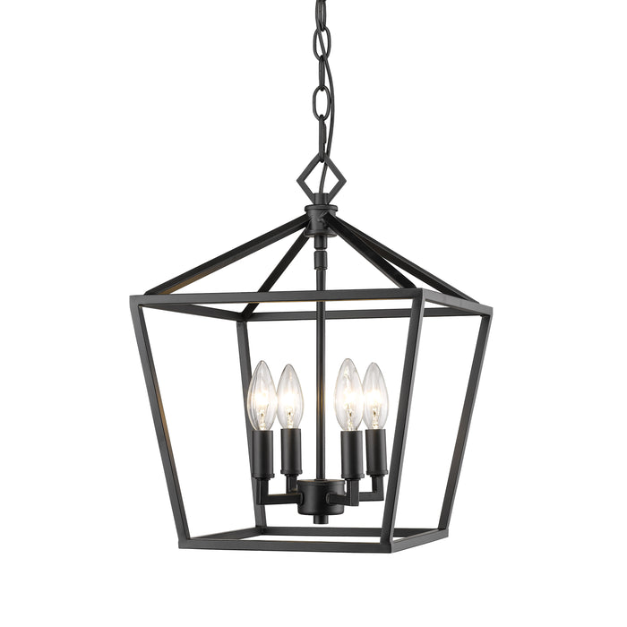 18'' Corona Matte Black 4 Light Pendant