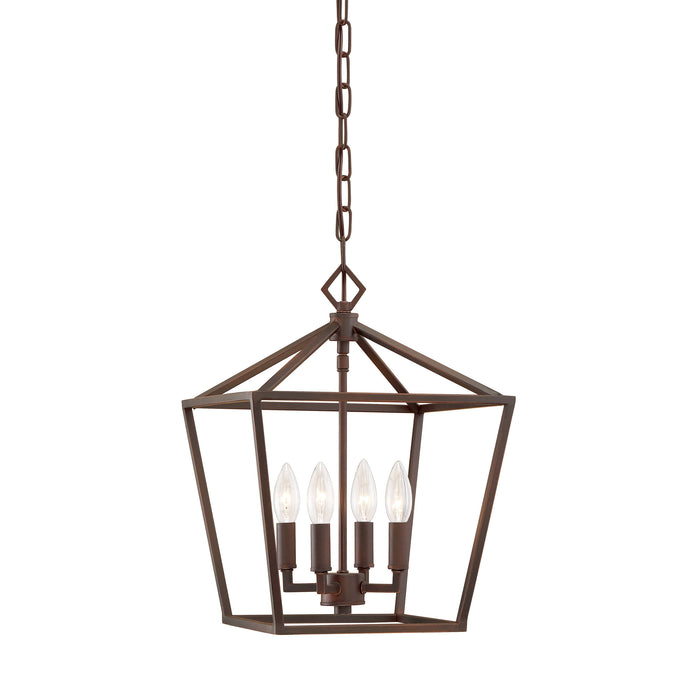 18'' Corona Rubbed Bronze 4 Light Pendant