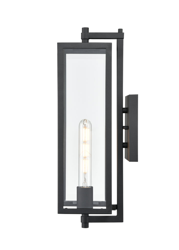 18-inch Messi Textured Black 1-Light Outdoor Wall Sconce
