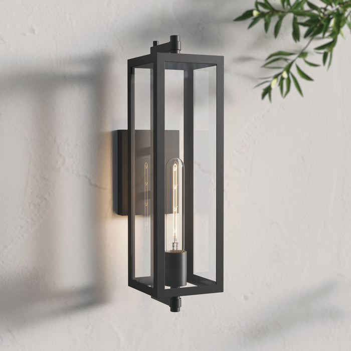 18-inch Messi Textured Black 1-Light Outdoor Wall Sconce