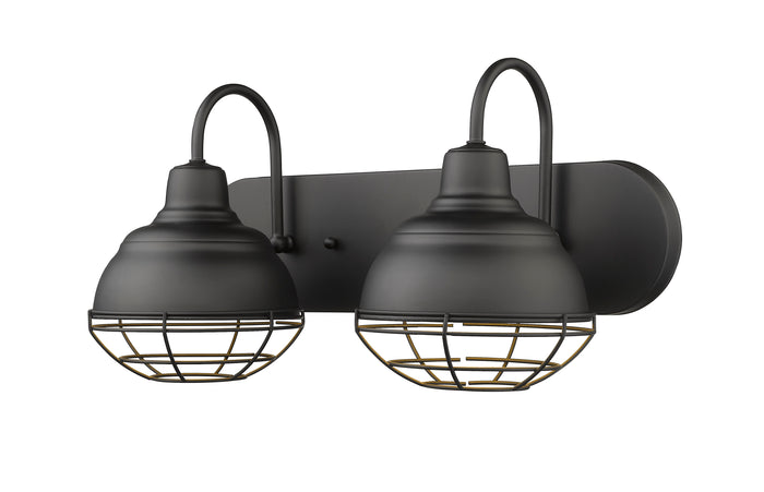 18'' Neo-Industrial Matte Black 2 Light Bath Vanity