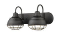 18'' Neo-Industrial Matte Black 2 Light Bath Vanity