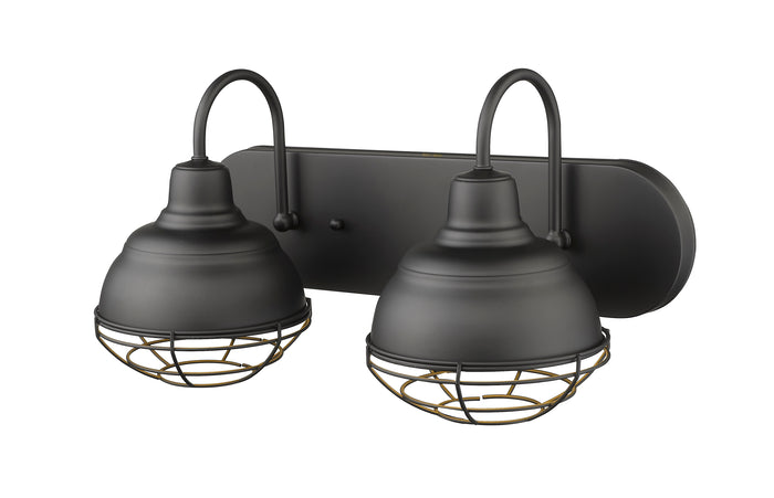 18'' Neo-Industrial Matte Black 2 Light Bath Vanity