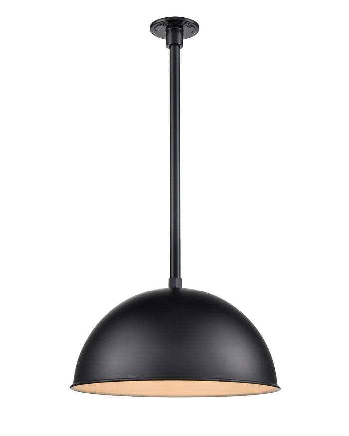 18'' Satin Black Aluminum R Series Wide Deep Bowl Warehouse Shade