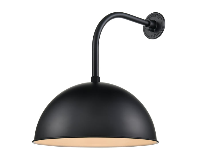 18'' Satin Black Aluminum R Series Wide Deep Bowl Warehouse Shade