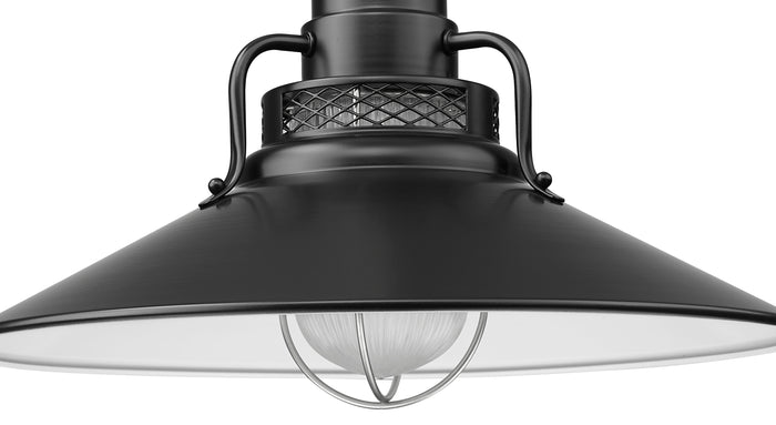 18'' Satin Black Metal R Series Railroad Shade