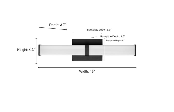 18'' Tron Brushed Nickel  Vanity Light