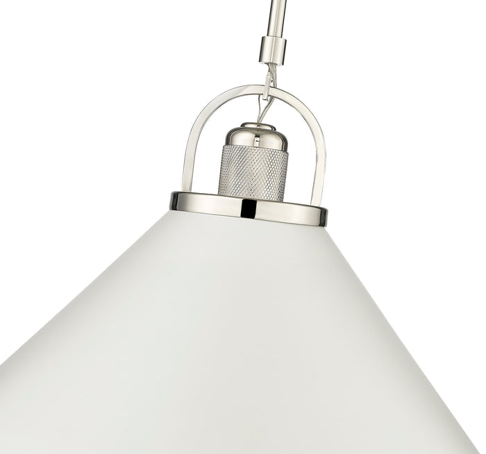 18.1'' Artistan Polished Nickel/Matte White 1 Light Pendant
