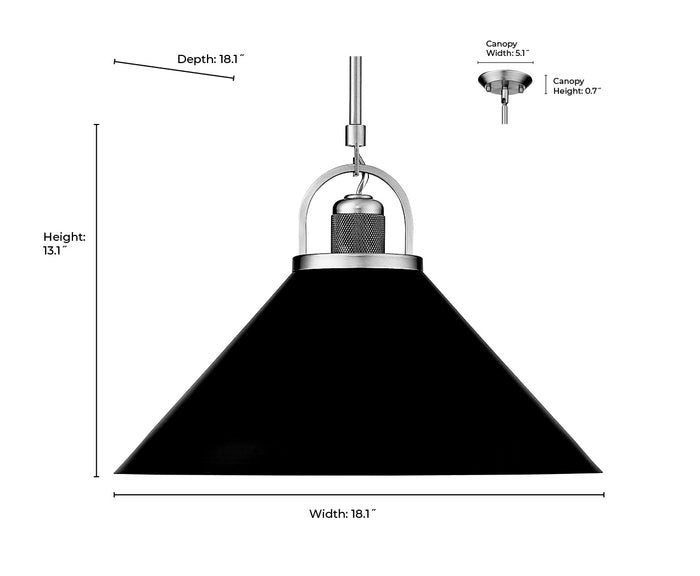 18.1'' Artistan Polished Nickel/Matte White 1 Light Pendant