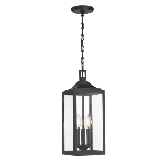 18.25'' Halston Powder Coated Black 3 Light Hanging Lantern