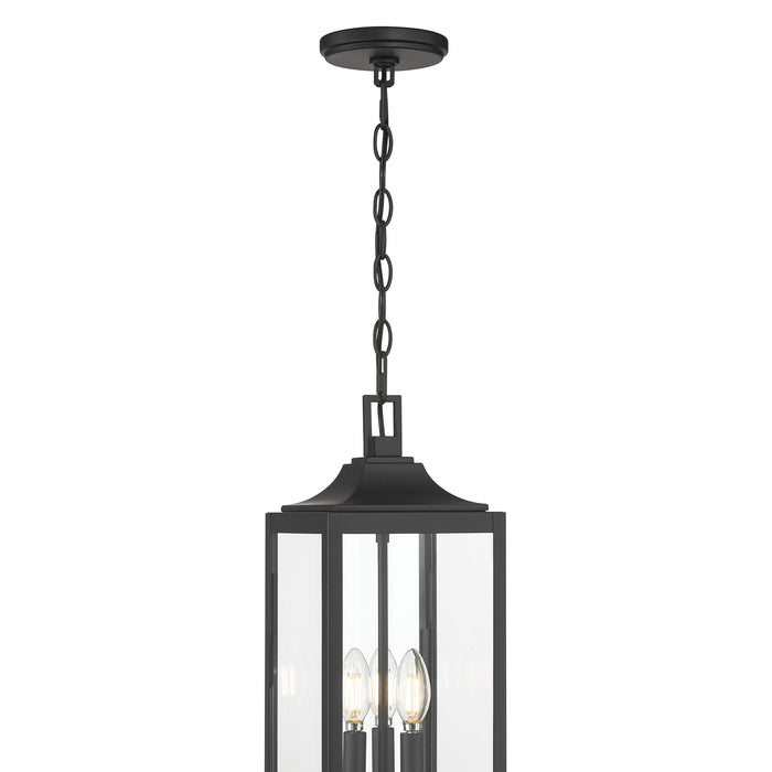18.25'' Halston Powder Coated Black 3 Light Hanging Lantern