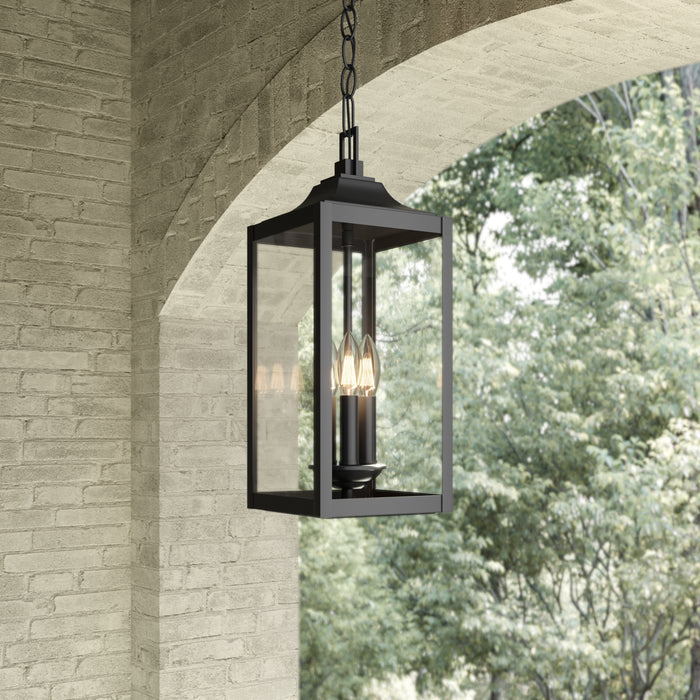 18.25'' Halston Powder Coated Black 3 Light Hanging Lantern