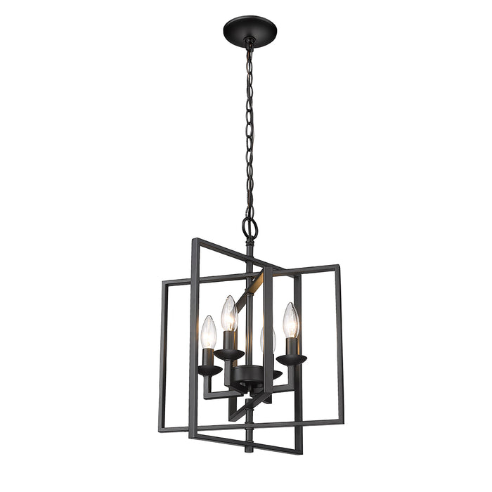 18.25'' Nellis Matte Black 4 Light Pendant