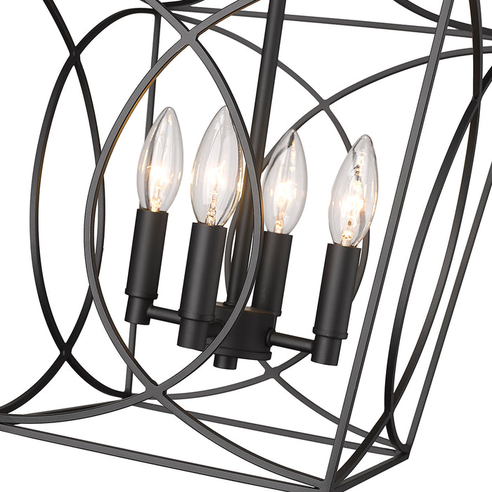 18.25'' Tracy Matte Black 4 Light Pendant