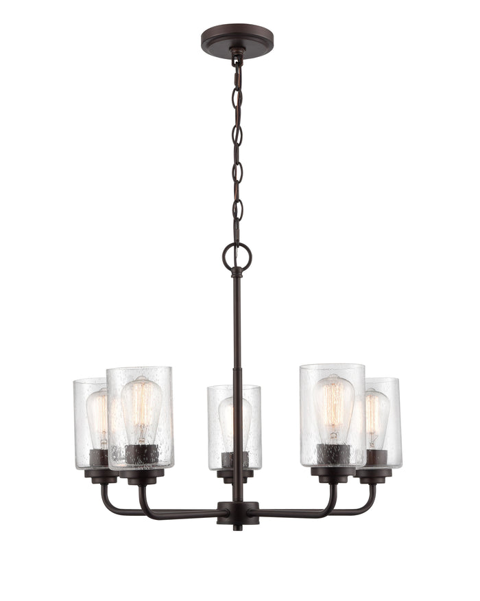 18.75'' Moven Rubbed Bronze 5 Light Chandelier
