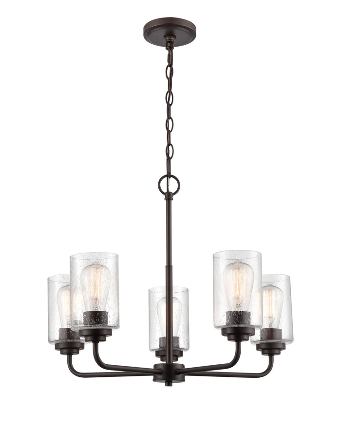 18.75'' Moven Rubbed Bronze 5 Light Chandelier