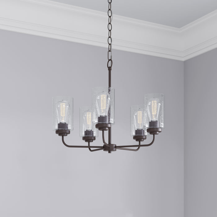 18.75'' Moven Rubbed Bronze 5 Light Chandelier
