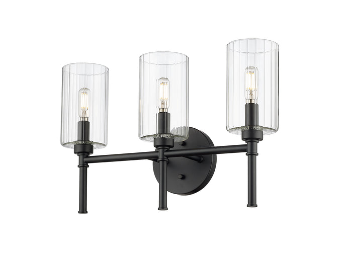 19'' Chastine Matte Black 3 Light Bath Vanity