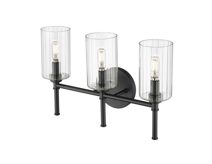 19'' Chastine Matte Black 3 Light Bath Vanity