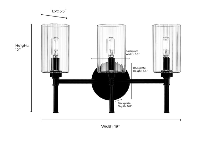 19'' Chastine Polished Nickel 3 Light Bath Vanity