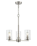 19-inch Verlana Brushed Nickel 3-Light Clear Glass Chandelier