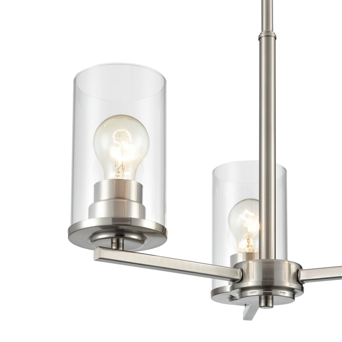 19-inch Verlana Brushed Nickel 3-Light Clear Glass Chandelier