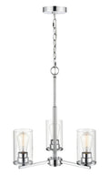 19-inch Verlana Chrome 3-Light Clear Glass Chandelier