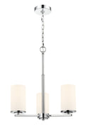 19-inch Verlana Chrome 3-Light Etched White Glass Chandelier