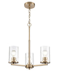 19-inch Verlana Modern Gold 3-Light Clear Glass Chandelier
