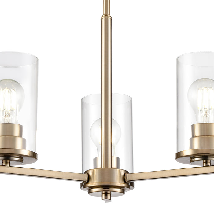 19-inch Verlana Modern Gold 3-Light Clear Glass Chandelier