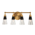 19'' Ponti 4 Light Matte Black w/ New Brass Vanity Light