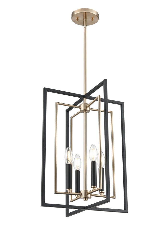 19.25'' Noelle Matte Black/Modern Gold 4 Light Pendant
