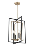 19.25'' Noelle Matte Black/Modern Gold 4 Light Pendant