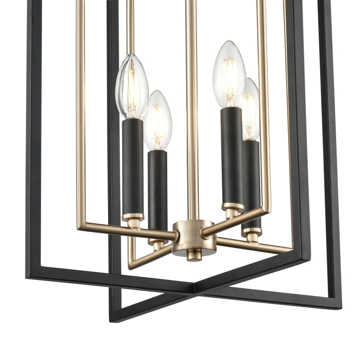 19.25'' Noelle Matte Black/Modern Gold 4 Light Pendant