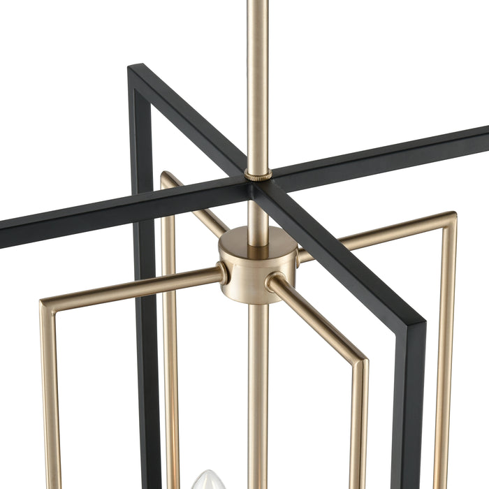 19.25'' Noelle Matte Black/Modern Gold 4 Light Pendant
