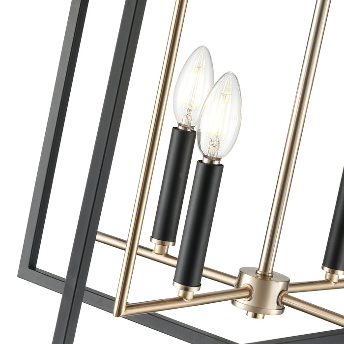 19.25'' Noelle Matte Black/Modern Gold 4 Light Pendant
