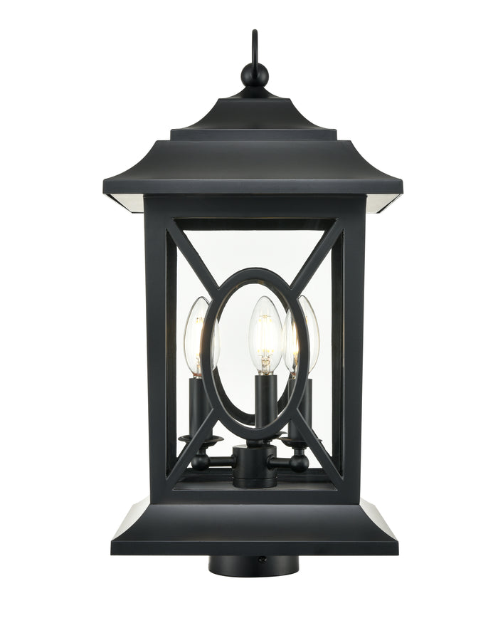 19.75'' Allbert Powder Coated Black 3 Light Post Lantern