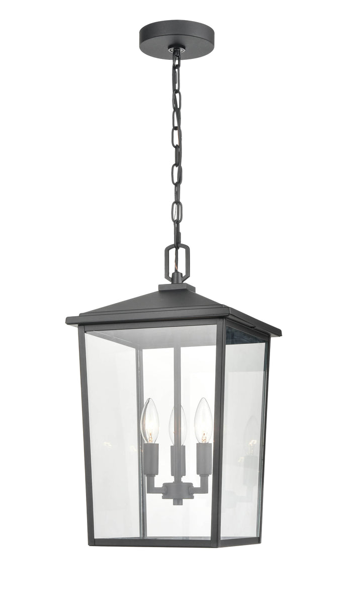 19.75'' Fetterton Powder Coated Black 3 Light Hanging Lantern