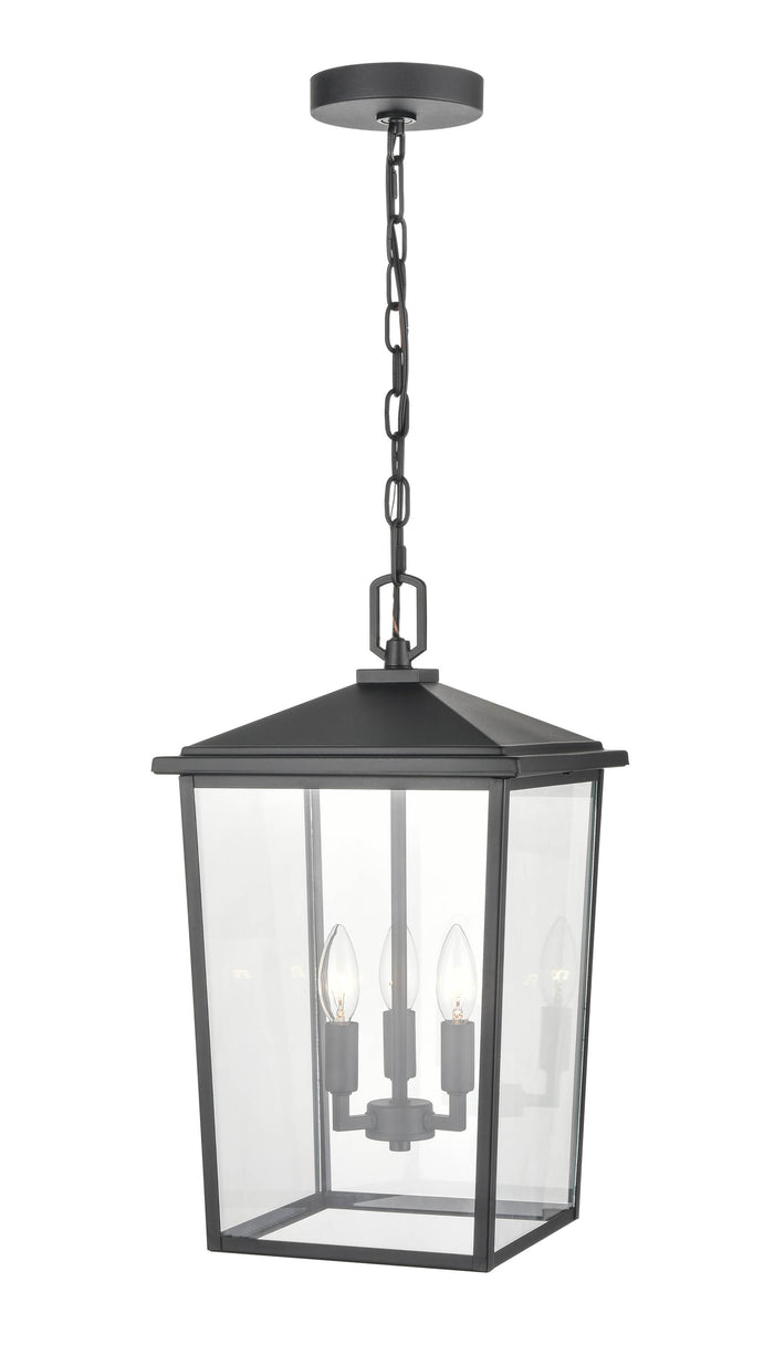 19.75'' Fetterton Powder Coated Black 3 Light Hanging Lantern