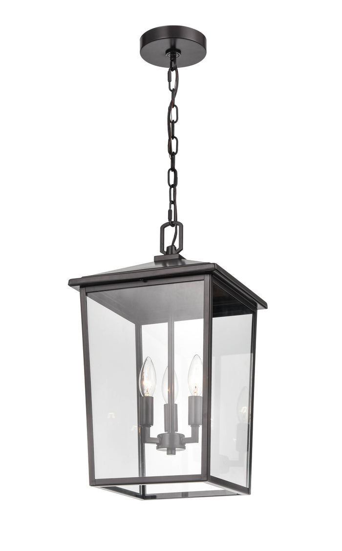 19.75'' Fetterton Powder Coated Bronze 3 Light Hanging Lantern