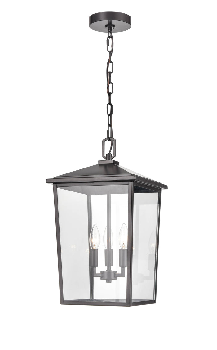 19.75'' Fetterton Powder Coated Bronze 3 Light Hanging Lantern